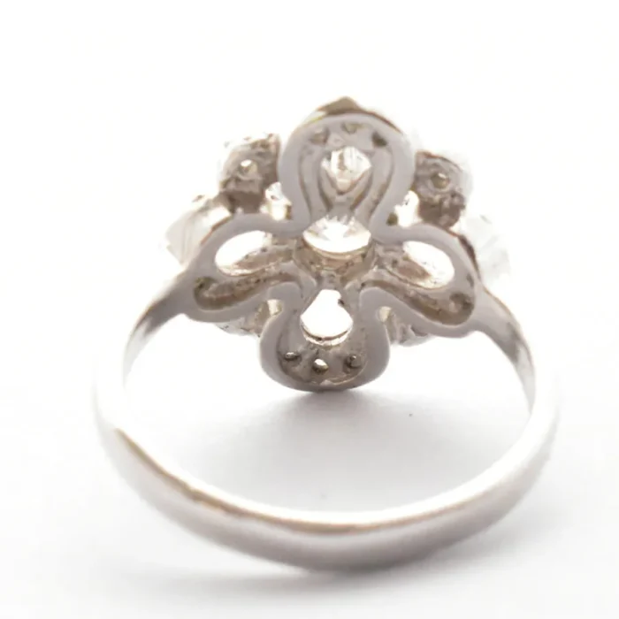 انگشتر نقره زنانه سولیتر طرح گل چهاربرگ، کد 416 - Image 6