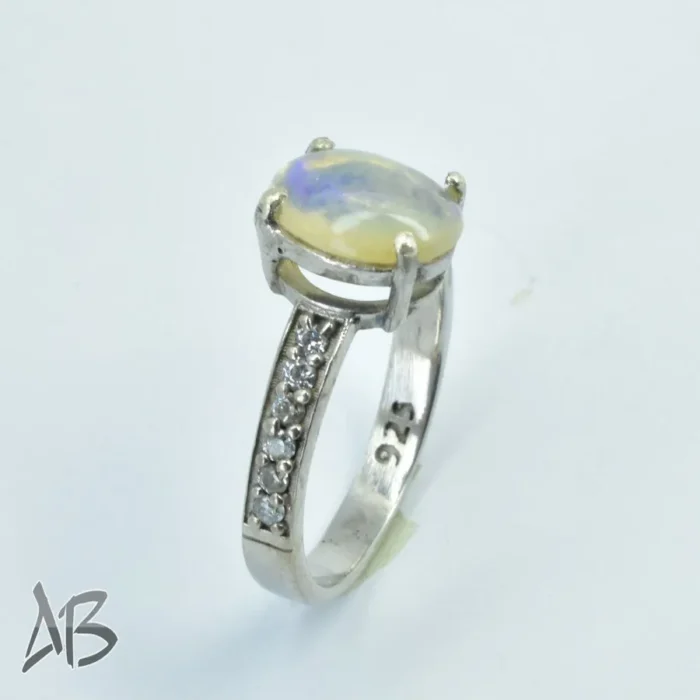 انگشتر نقره زنانه با نگین اصلی اپال، کد 514 - Image 4