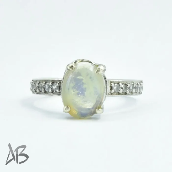 انگشتر نقره زنانه با نگین اصلی اپال، کد 514 - Image 5