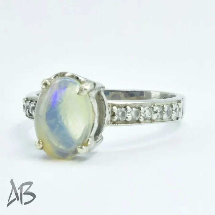 انگشتر نقره زنانه با نگین اصلی اپال، کد 514 - Image 6