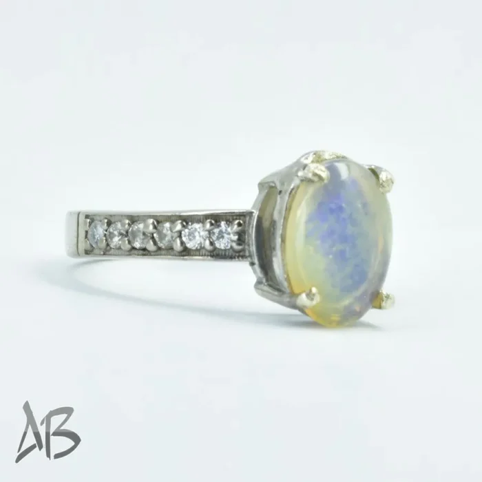 انگشتر نقره زنانه با نگین اصلی اپال، کد 514 - Image 7