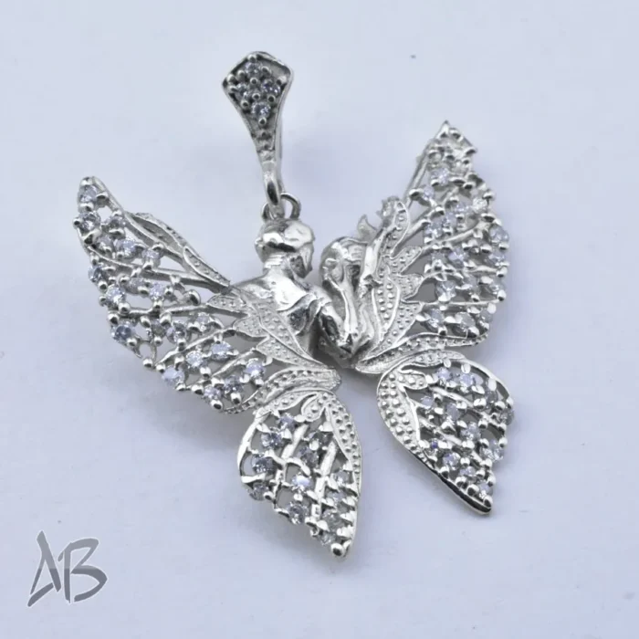مدالی نقره مدل پروانه عیار 925 گردن‌ آویز گردنبند - Image 3