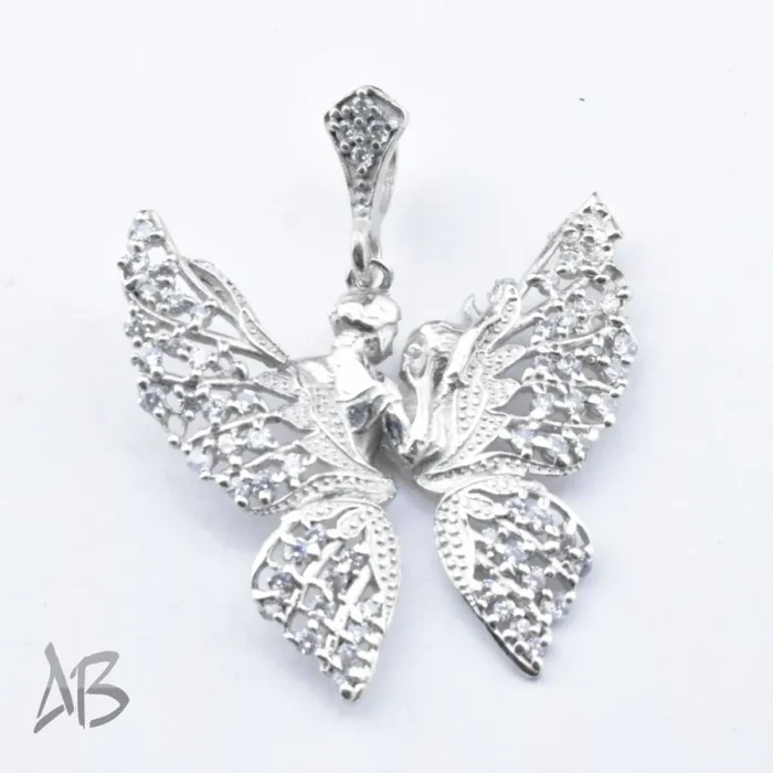 مدالی نقره مدل پروانه عیار 925 گردن‌ آویز گردنبند - Image 5