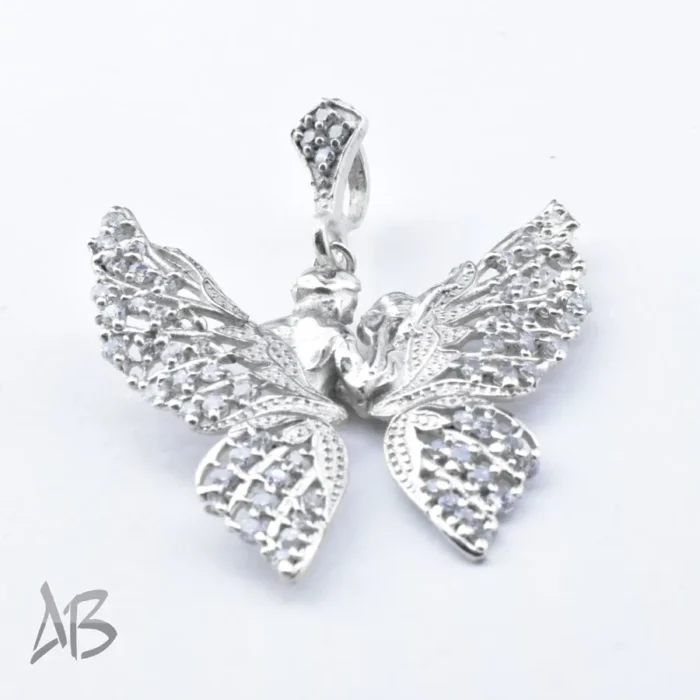 مدالی نقره مدل پروانه عیار 925 گردن‌ آویز گردنبند - Image 6