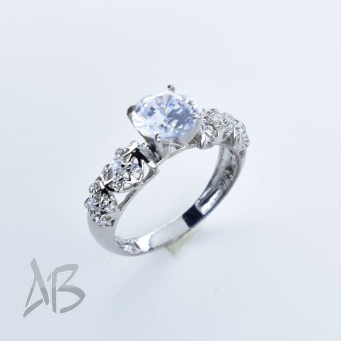 انگشتر نقره زنانه سولیتر عیار 925 آبکاری شده، کد 444 - Image 3