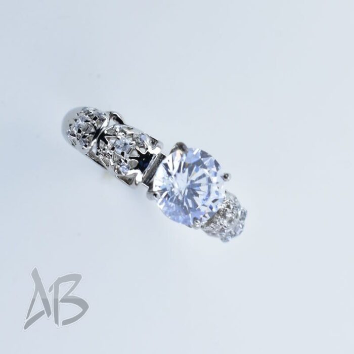 انگشتر نقره زنانه سولیتر عیار 925 آبکاری شده، کد 444 - Image 4