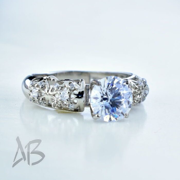 انگشتر نقره زنانه سولیتر عیار 925 آبکاری شده، کد 444 - Image 5