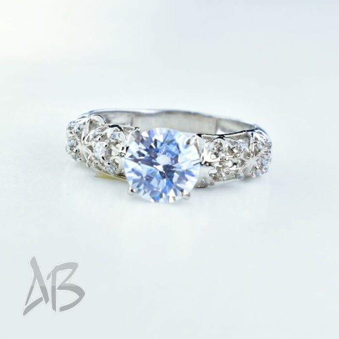 انگشتر نقره زنانه سولیتر عیار 925 آبکاری شده، کد 444 - Image 6