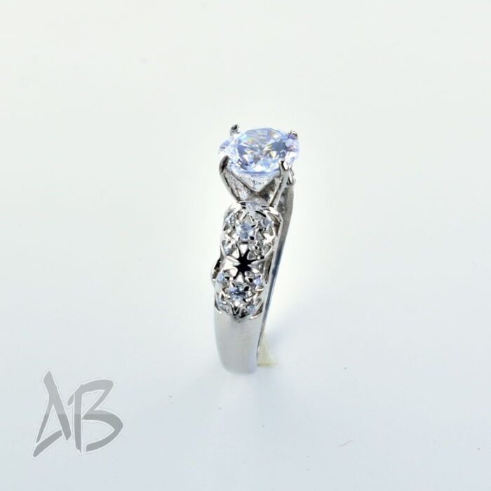 انگشتر نقره زنانه سولیتر عیار 925 آبکاری شده، کد 444 - Image 7