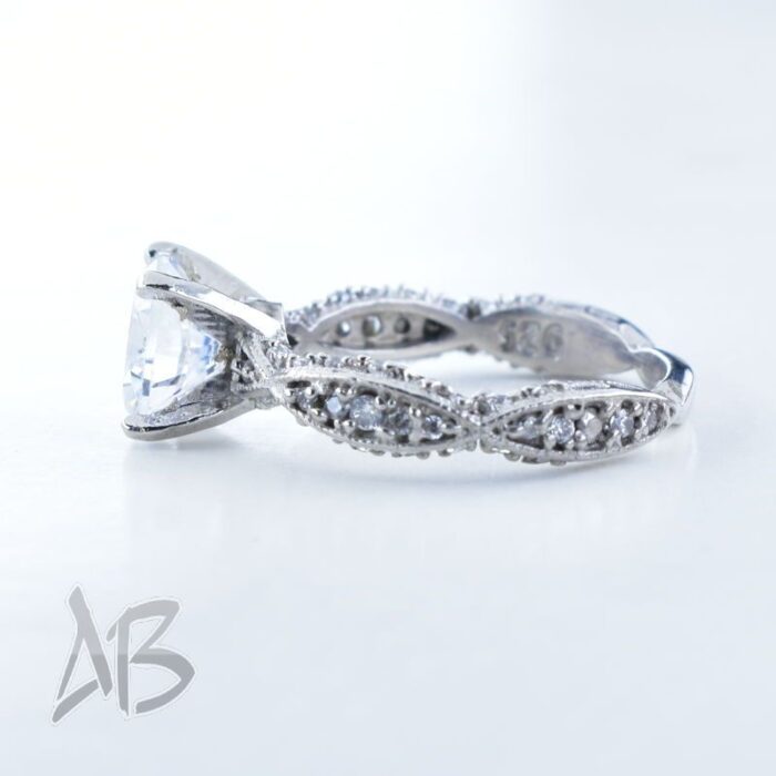 انگشتر نقره زنانه سولیتر بسیار شیک و زیبا، کد 453 - Image 6