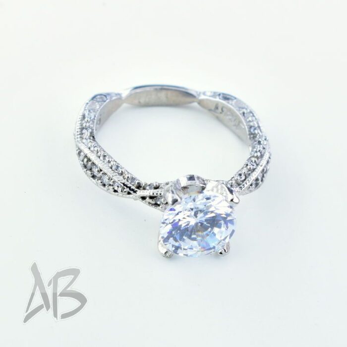 انگشتر نقره زنانه سولیتر بسیار شیک و زیبا، کد 453 - Image 7