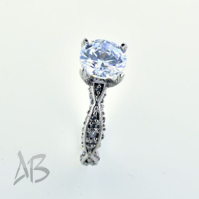 انگشتر نقره زنانه سولیتر بسیار شیک و زیبا، کد 453 - Image 8