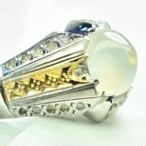 انگشتر دست‌ساز با نگین باباقوری