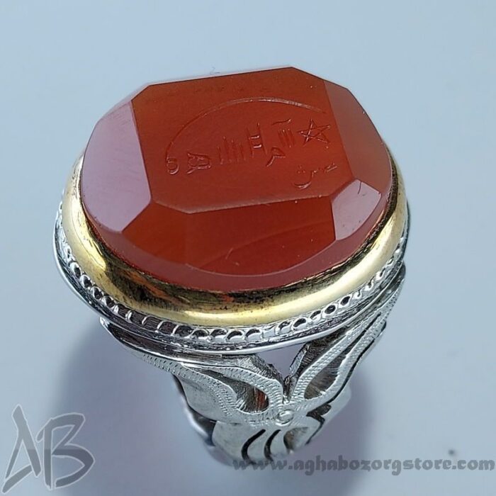 انگشتر مردانه دست‌ساز عقیق یمنی شرف شمس به روز کد 107 - Image 5