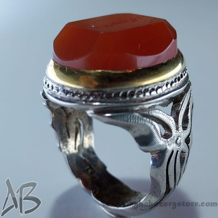 انگشتر مردانه دست‌ساز عقیق یمنی شرف شمس به روز کد 107 - Image 4