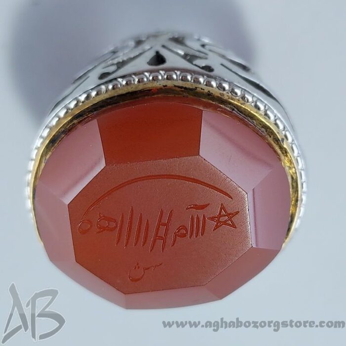 انگشتر مردانه دست‌ساز عقیق یمنی شرف شمس به روز کد 109 - Image 3