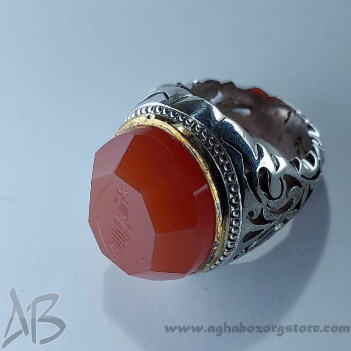 انگشتر مردانه دست‌ساز عقیق یمنی شرف شمس به روز کد 109 - Image 6