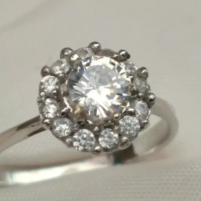 انگشتر نقره زنانه سولیتر با نگین زیبا، کد 448 - Image 3