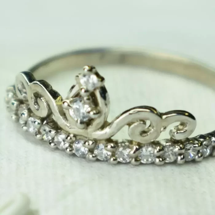 انگشتر نقره زنانه Gemless مدل تاج عیار 925، کد 437 - Image 3
