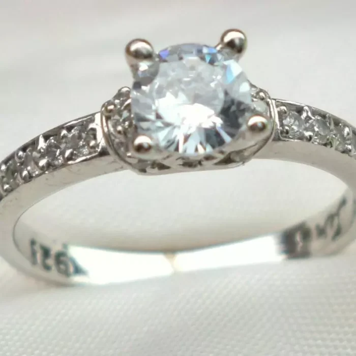 انگشتر نقره زنانه سولیتر بسیار زیبا، کد 439 - Image 3