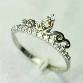 انگشتر نقره زنانه Gemless طرح تاج