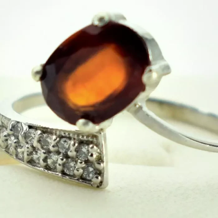 انگشتر نقره زنانه نگین جواهری هسونایت گارنت، کد 536 - Image 3