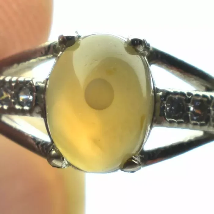 انگشتر نقره زنانه با نگین باباقوری بسیار زیبا، کد 525 - Image 4