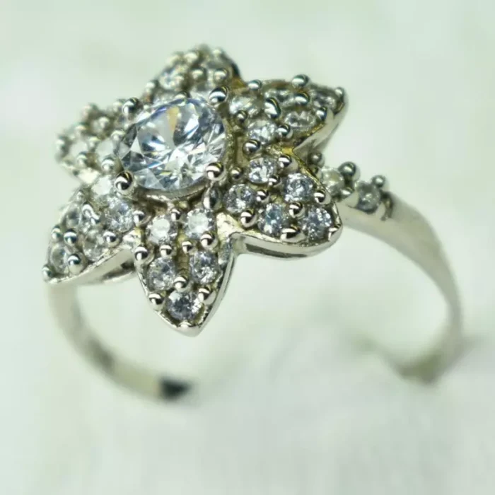 انگشتر نقره زنانه طرح نیلوفر آبی، کد 452 - Image 3