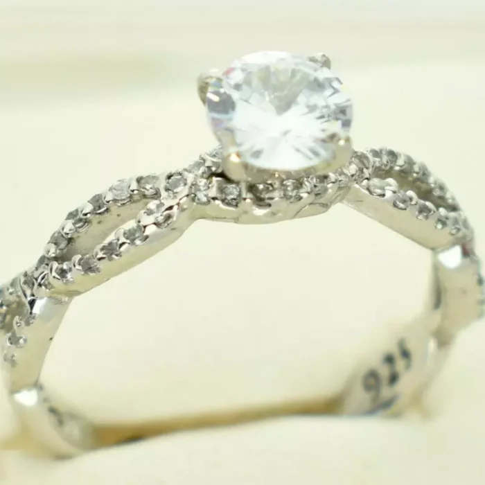 انگشتر نقره زنانه سولیتر، کد 428 - Image 3