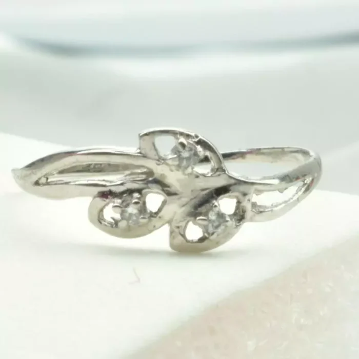 انگشتر نقره زنانه Gemless ظریف آبکاری رودیوم، کد 419 - Image 3