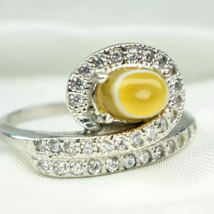 انگشتر نقره زنانه با نگین باباقوری عیار 925، کد 532 - Image 3