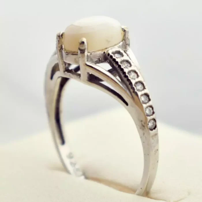 انگشتر نقره زنانه با نگین اپال، کد 526 - Image 4