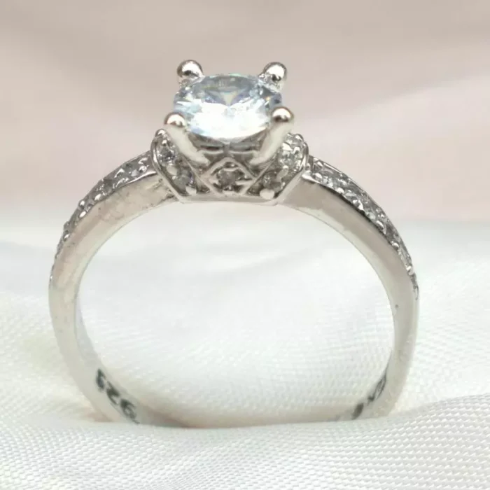 انگشتر نقره زنانه سولیتر بسیار زیبا، کد 439 - Image 4