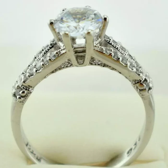 انگشتر نقره زنانه سولیتر زیبا، کد 427 - Image 4