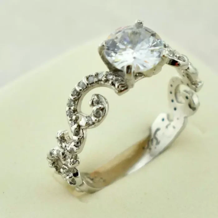 انگشتر نقره زنانه سولیتر خاص، کد 426 - Image 4