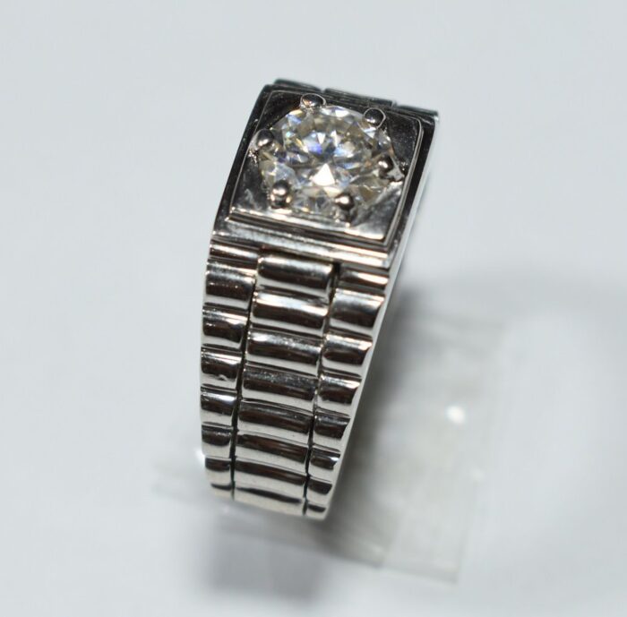 Handmade Mens Moissanite Ring Watchband-like Size 67 - Image 4