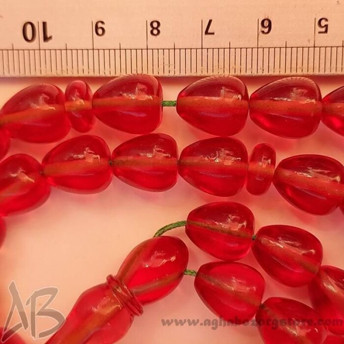 تسبیح سندلوس اصل بودار 45دانه تراش اشکی یا گلابی کد 718 - Image 4