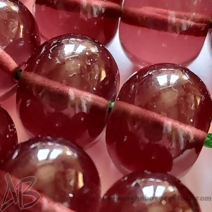 تسبیح سندلوس اصل بودار 37 دانه چرتکه‌ای درشت عنابی کد 748 - Image 6