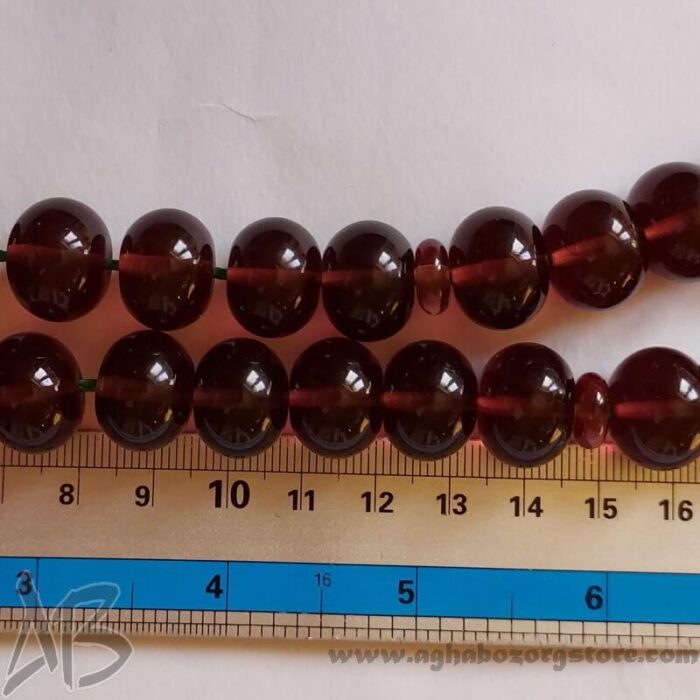 تسبیح سندلوس اصل بودار 37 دانه چرتکه‌ای درشت عنابی کد 748 - Image 9