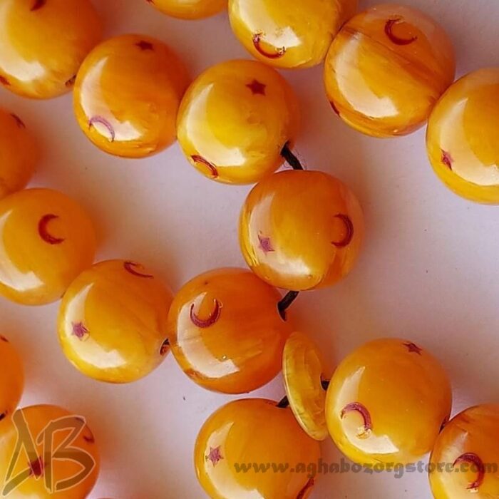 تسبیح سندلوس اصل بودار 33 دانه گرد با داغ ماه و ستاره کد 769 - Image 5