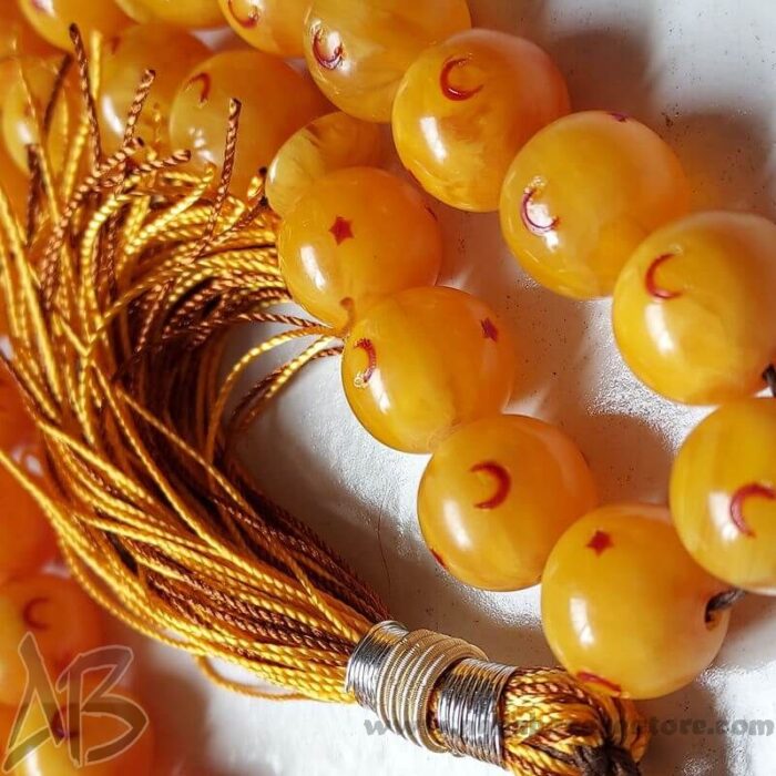 تسبیح سندلوس اصل بودار 33 دانه گرد با داغ ماه و ستاره کد 769 - Image 8