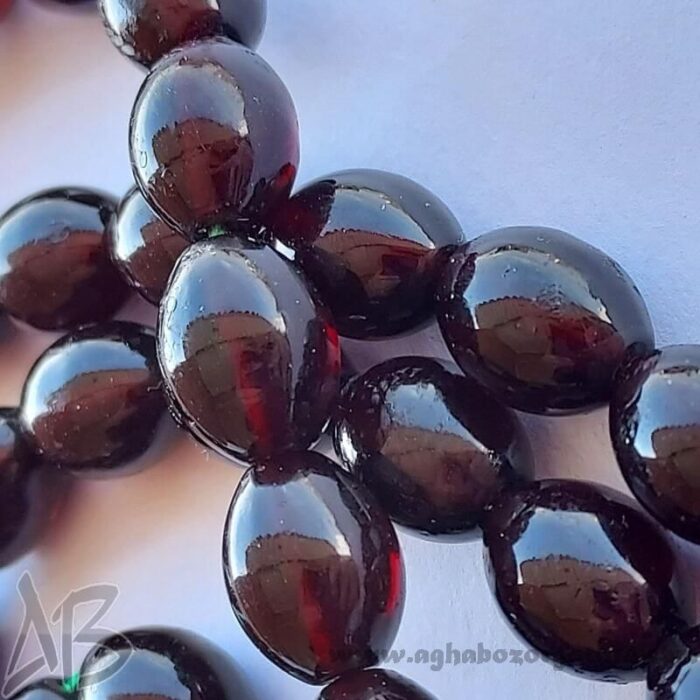 تسبیح سندلوس اصل معطر 47 دانه تراش بیضی جلا خورده کد 770 - Image 6
