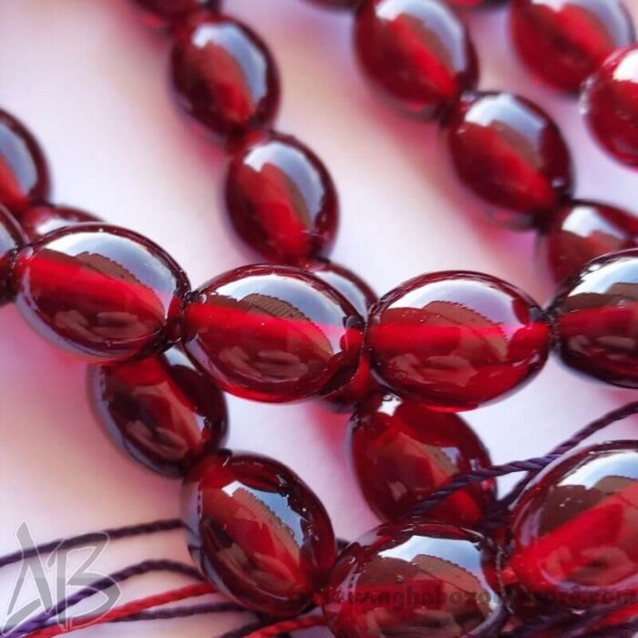 تسبیح سندلوس اصل معطر 49 دانه تراش بیضی جلا خورده کد 771 - Image 4