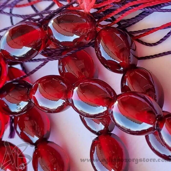 تسبیح سندلوس اصل معطر 49 دانه تراش بیضی جلا خورده کد 771 - Image 6