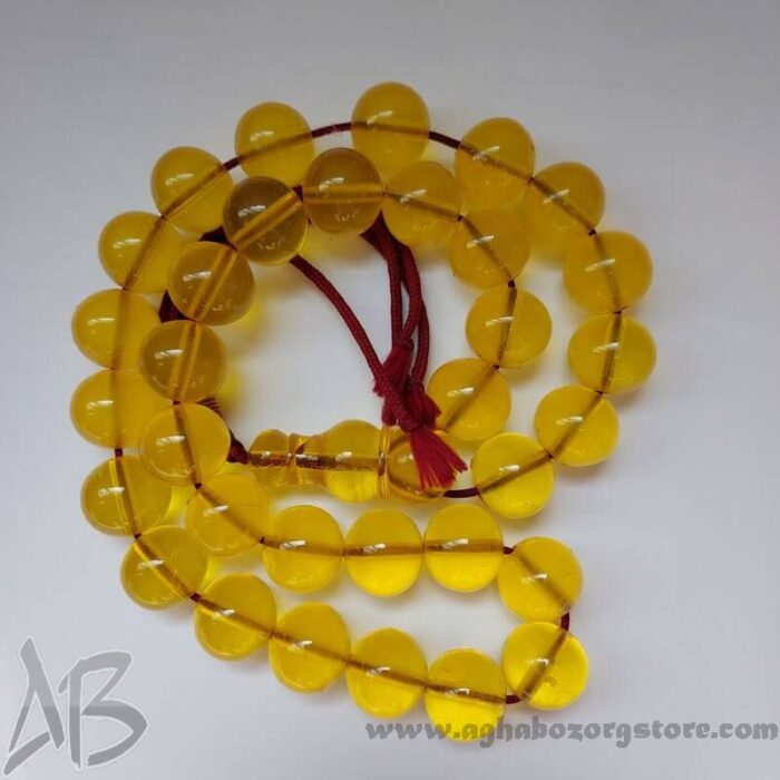 تسبیح سندلوس زرد اصل بودار 33 دانه گرد کلکسیونی کد 775 - Image 4