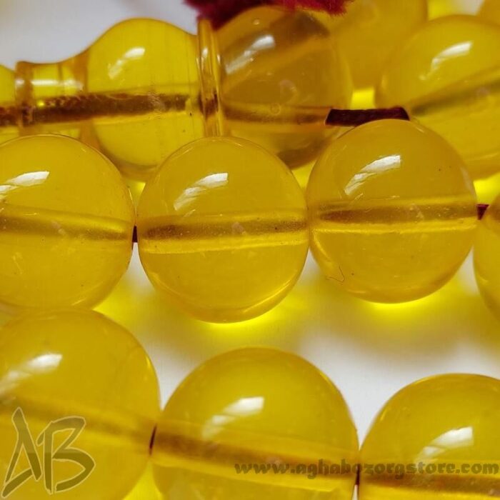 تسبیح سندلوس زرد اصل بودار 33 دانه گرد کلکسیونی کد 775 - Image 5