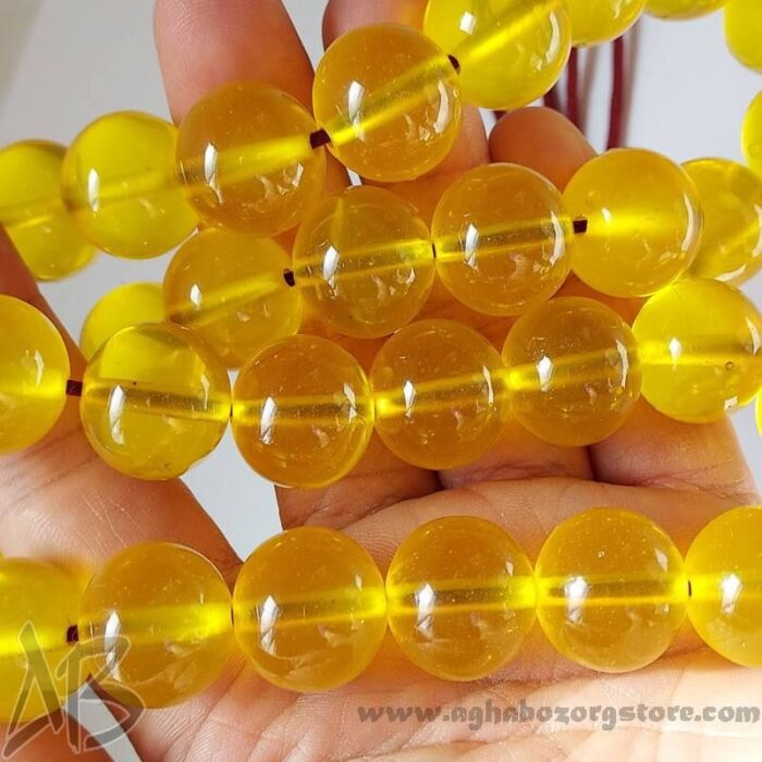 تسبیح سندلوس زرد اصل بودار 33 دانه گرد کلکسیونی کد 775 - Image 7