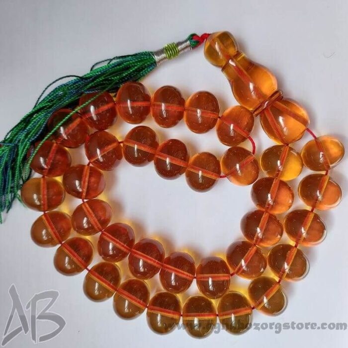 تسبیح سندلوس اصل کلکسیونی بودار 35 دانه تراش چرتکه‌ای شمش کمیاب خوشرنگ کد 780 - Image 3