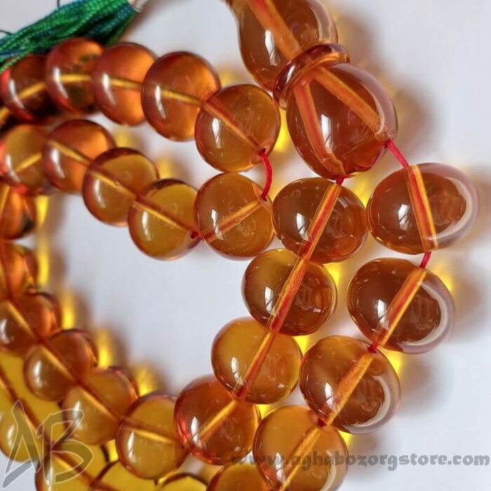 تسبیح سندلوس اصل کلکسیونی بودار 35 دانه تراش چرتکه‌ای شمش کمیاب خوشرنگ کد 780 - Image 4