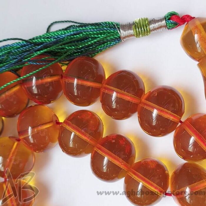 تسبیح سندلوس اصل کلکسیونی بودار 35 دانه تراش چرتکه‌ای شمش کمیاب خوشرنگ کد 780 - Image 7